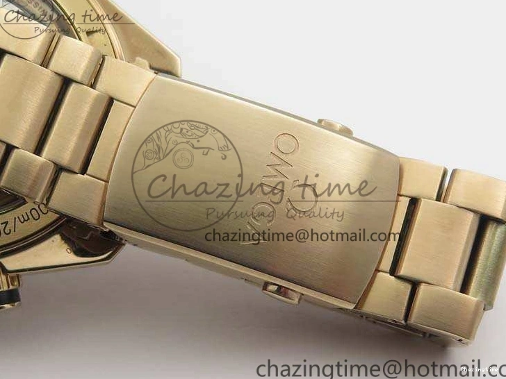 0328 Seamaster Pro Chrono RG Best Edition Black Ceramic Black Dial On RG Bracelet A ComfortFit 8130